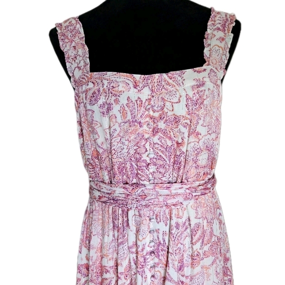 Hemant & Nandita Elegant Pink Patterned Maxi Dress-Size XL - Picture 9 of 17